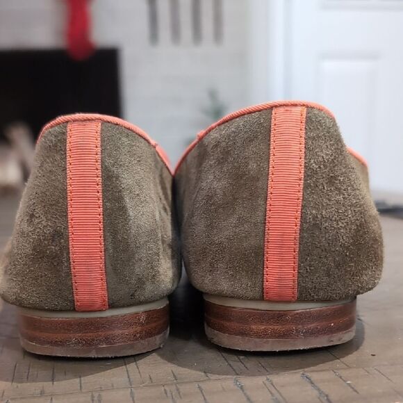 C. Wonder Green Suede Embroidered Zebra Smoking Loafers Sz 9 - Picture 5 of 10